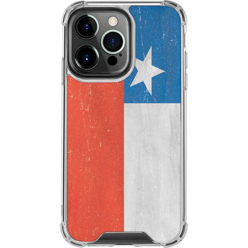 Chile Flag Distressed iPhone 16 Pro Clear Case